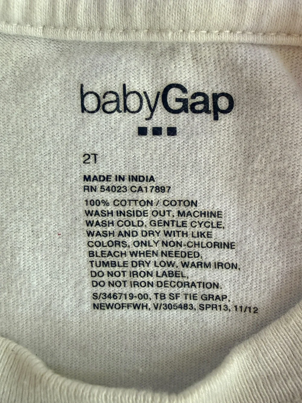 Baby Gap 2T Boys White Short Sleeve T-Shirt Plaid Faux Tie Applique